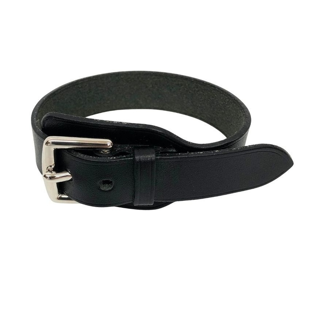 HERMES Black Leather Charm Bracelet